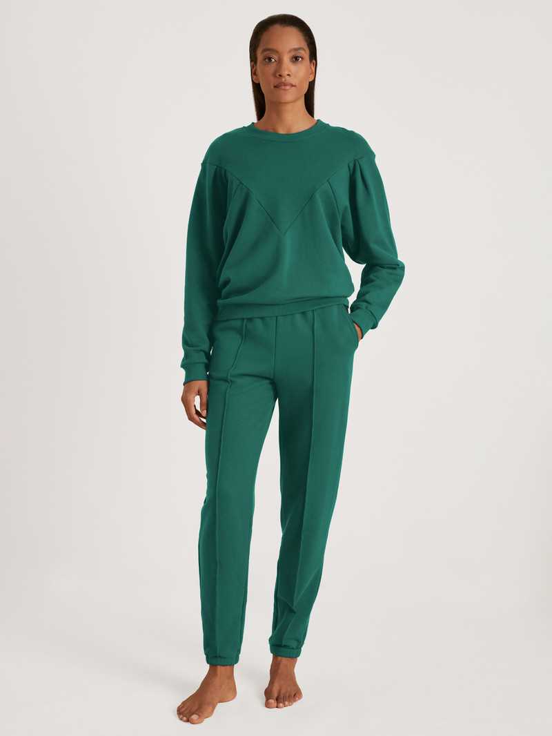 Loungewear Donna Calida 100% Nature Relax Sweatshirt, Cradle To Cradle Certified® Verdi | 8056-QYZGS