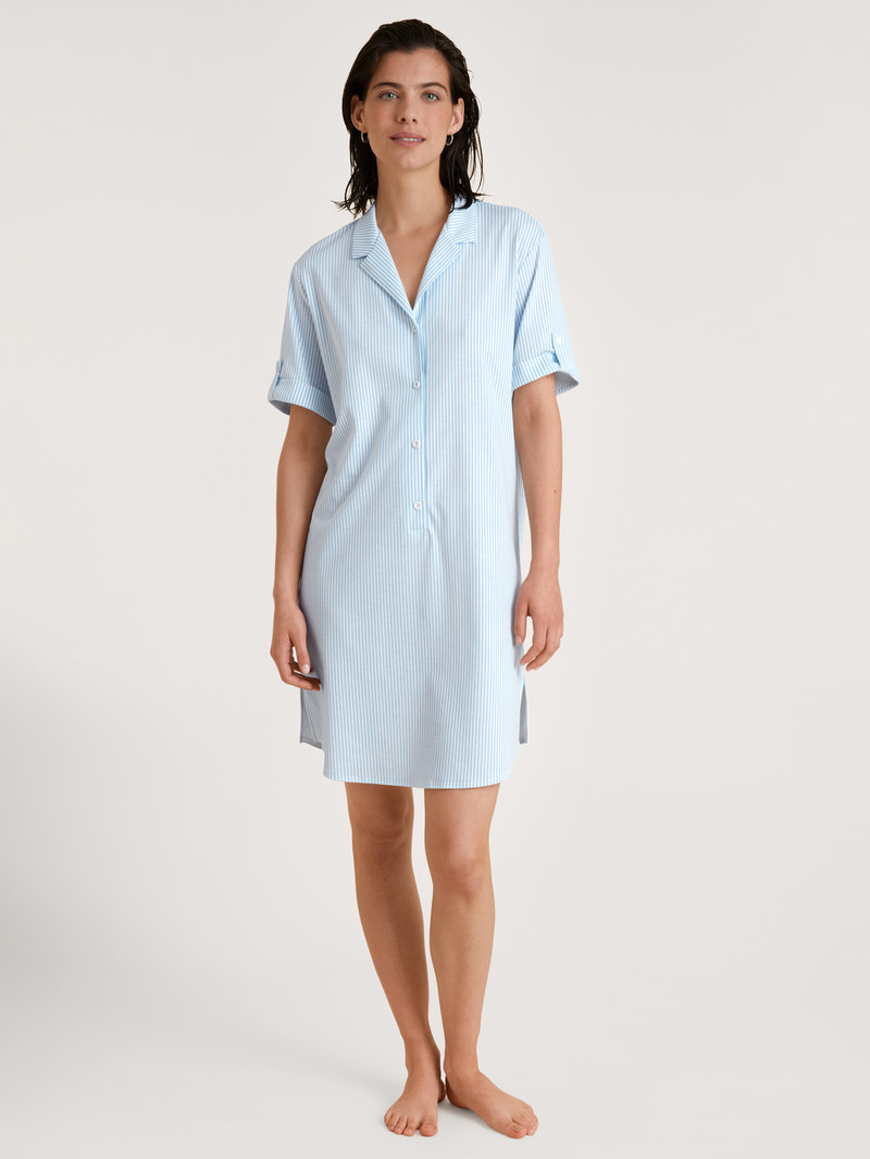 Loungewear Donna Calida Amalfi Journey Nightdress, Length 95 Cm Blu | 0418-LVAQT