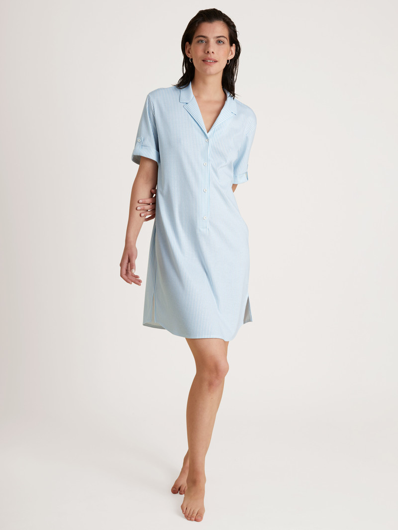 Loungewear Donna Calida Amalfi Journey Nightdress, Length 95 Cm Blu | 0418-LVAQT