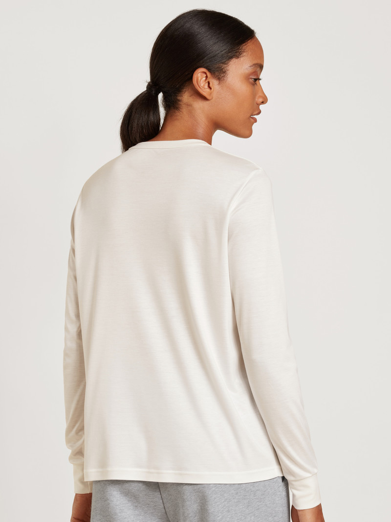 Loungewear Donna Calida Circular Lounge Long-sleeved Shirt, Cradle To Cradle Certified® Bianche | 4097-WNGDO