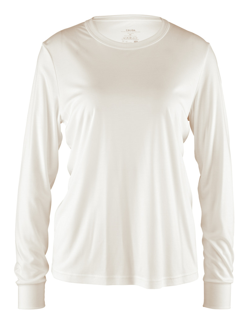 Loungewear Donna Calida Circular Lounge Long-sleeved Shirt, Cradle To Cradle Certified® Bianche | 4097-WNGDO