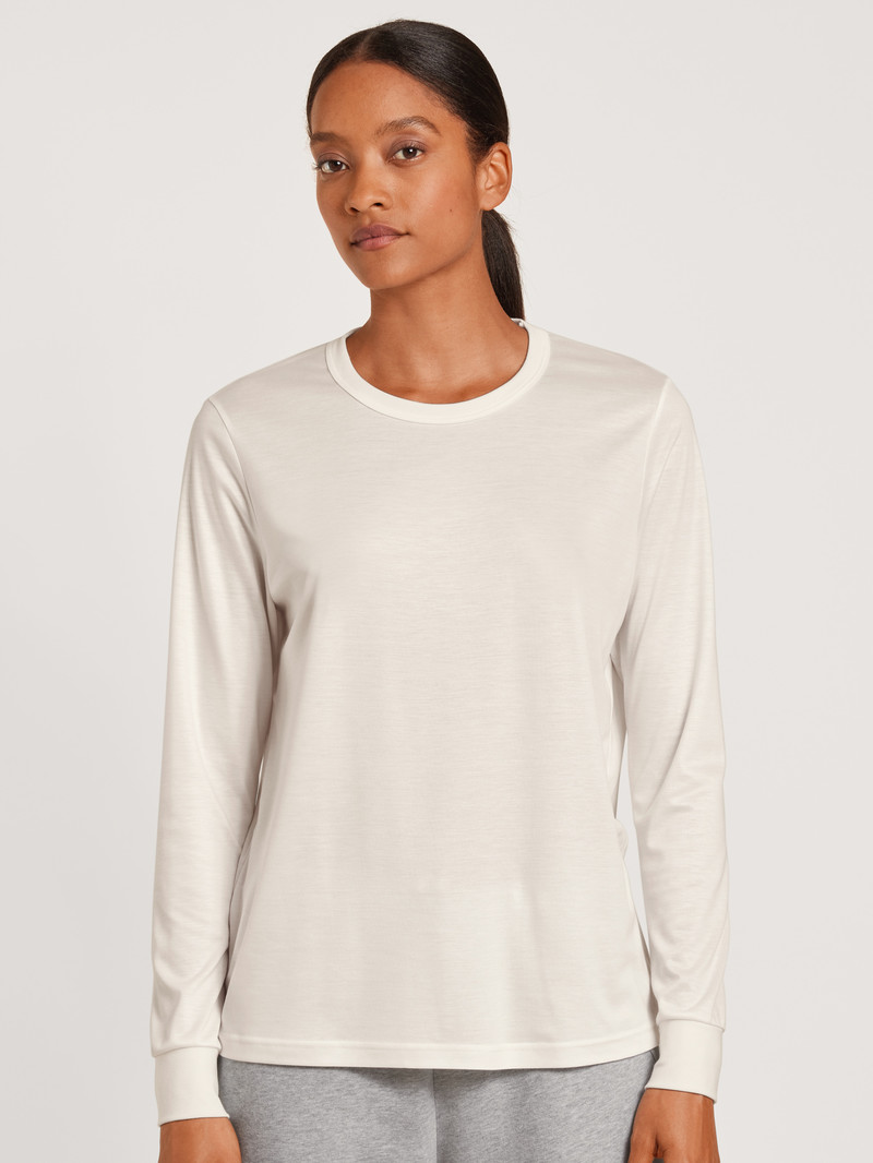 Loungewear Donna Calida Circular Lounge Long-sleeved Shirt, Cradle To Cradle Certified® Bianche | 4097-WNGDO