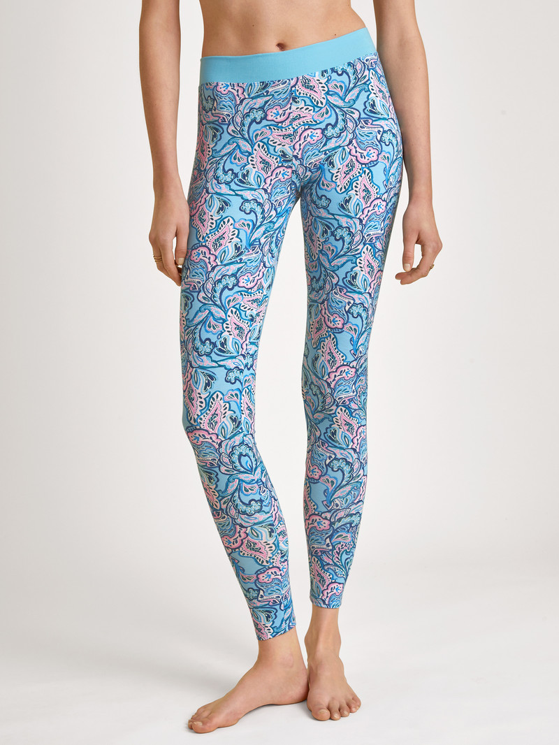 Loungewear Donna Calida Elastic Trend Leggings Blu | 7189-GYXWO