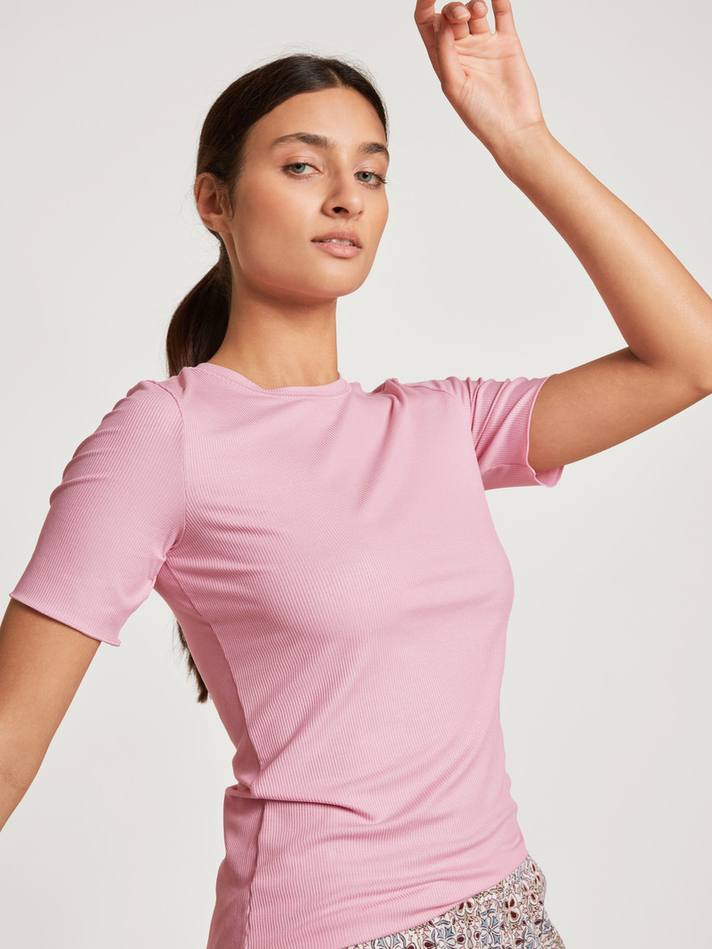 Loungewear Donna Calida Favourites Desert Shirt Short Sleeve Rosa | 9172-FSNQT