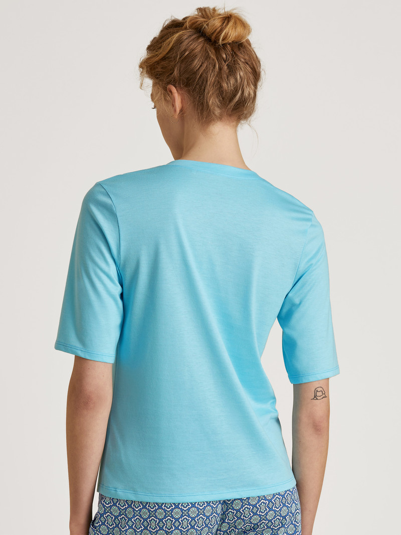 Loungewear Donna Calida Favourites Energy Shirt Short Sleeve Blu | 6548-VYRLM