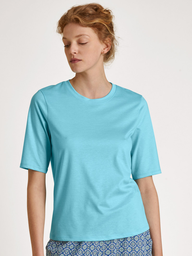 Loungewear Donna Calida Favourites Energy Shirt Short Sleeve Blu | 6548-VYRLM