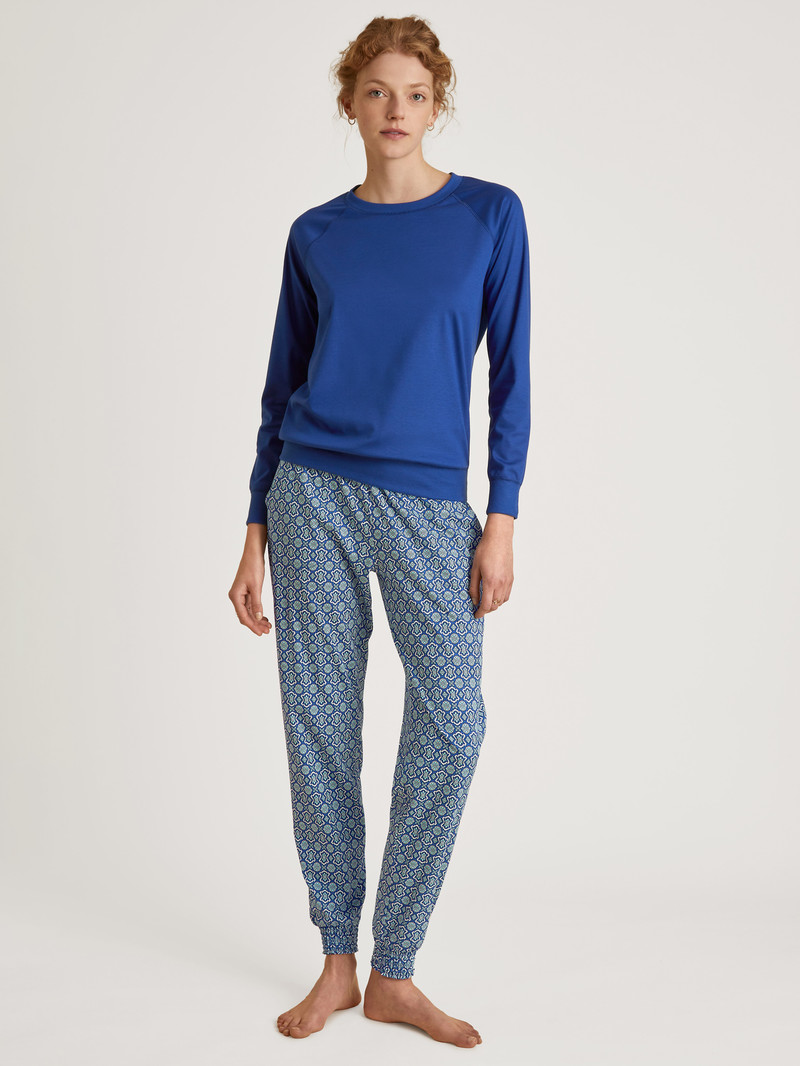 Loungewear Donna Calida Favourites Energy Shirt Long Sleeve Blu | 1278-SJZOE