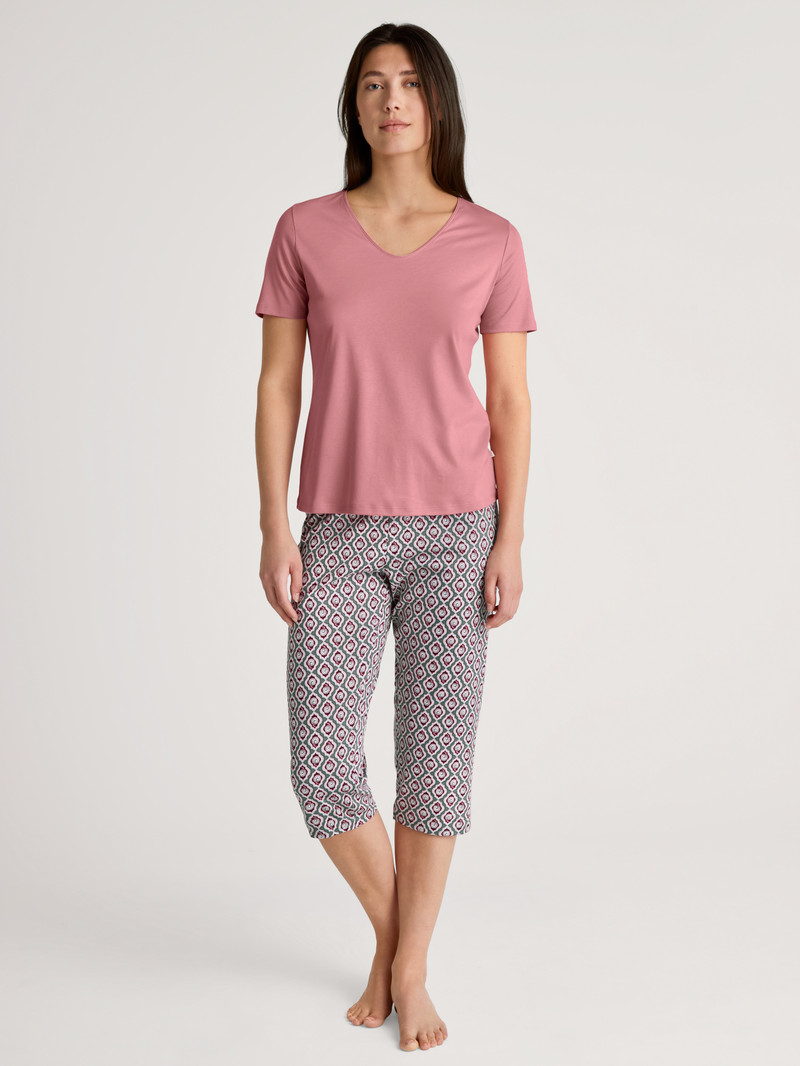 Loungewear Donna Calida Favourites Ground V-shirt Fiori | 7305-WTHQV