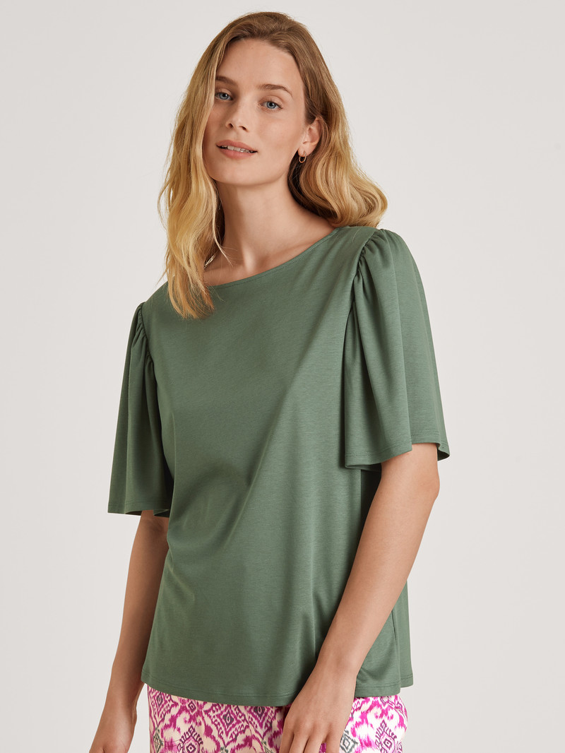 Loungewear Donna Calida Favourites Healing Shirt Short Sleeve Verdi | 2895-WBSVX