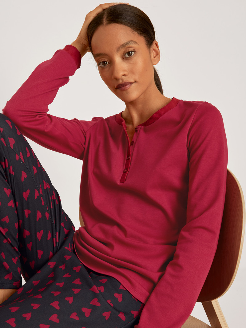 Loungewear Donna Calida Favourites Holidays Shirt Long-sleeve Rosse | 0154-MSDLB