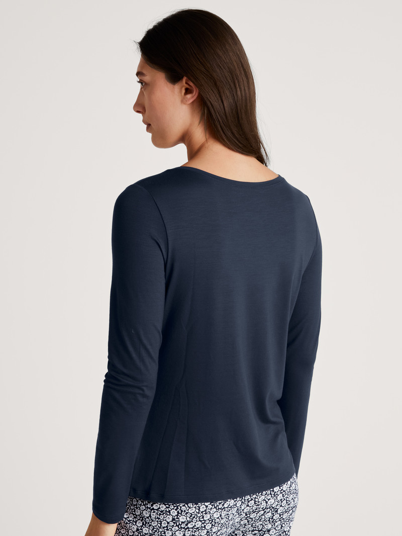 Loungewear Donna Calida Favourites Joy Ii Shirt Long Sleeve Blu | 1263-XCGQH