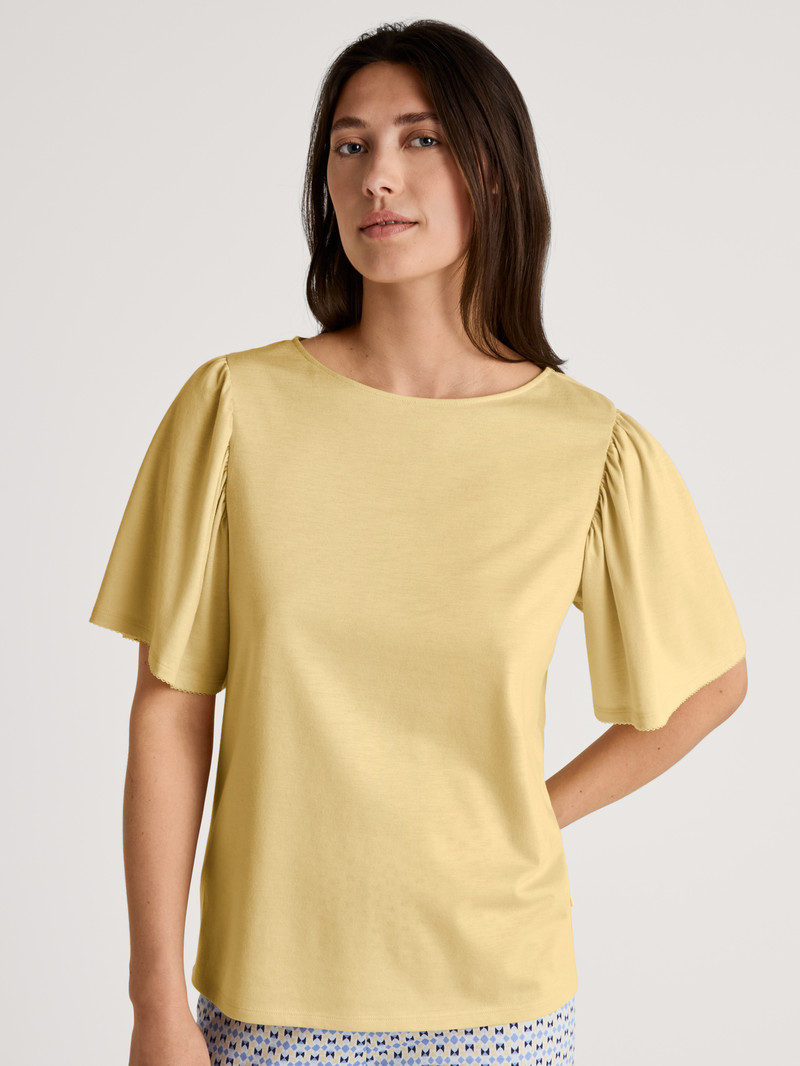 Loungewear Donna Calida Favourites Joy Shirt Short Sleeve Straw | 6142-VWRTJ