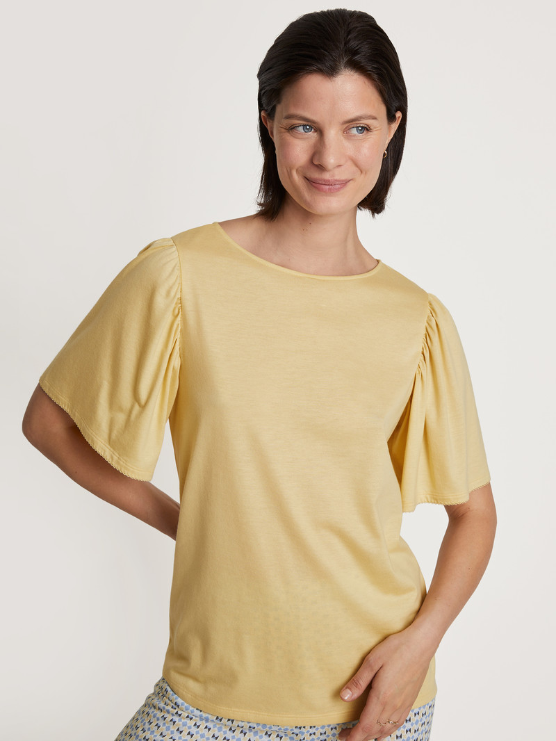 Loungewear Donna Calida Favourites Joy Shirt Short Sleeve Straw | 6142-VWRTJ