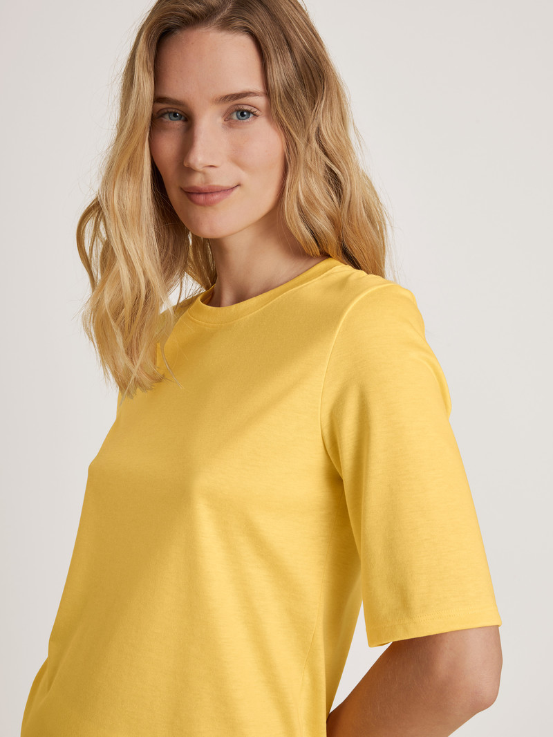 Loungewear Donna Calida Favourites Light Shirt Short Sleeve Gialle | 6103-IXYMQ