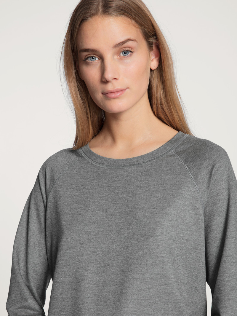 Loungewear Donna Calida Favourites Lounge Shirt Long Sleeve, French Terry Grigie | 4673-QKVXC