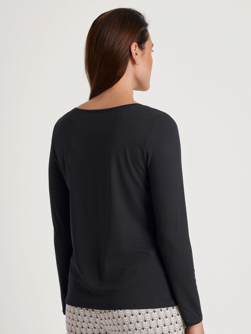 Loungewear Donna Calida Favourites Seduction Shirt Long Sleeve Schwarz | 0698-GWTYS