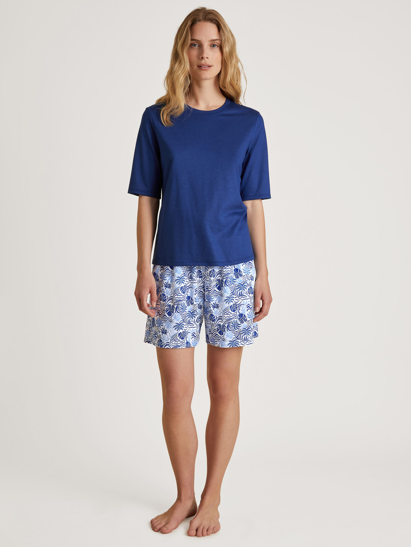 Loungewear Donna Calida Favourites Serenity Shirt Short Sleeve Blu | 7482-NEGSY