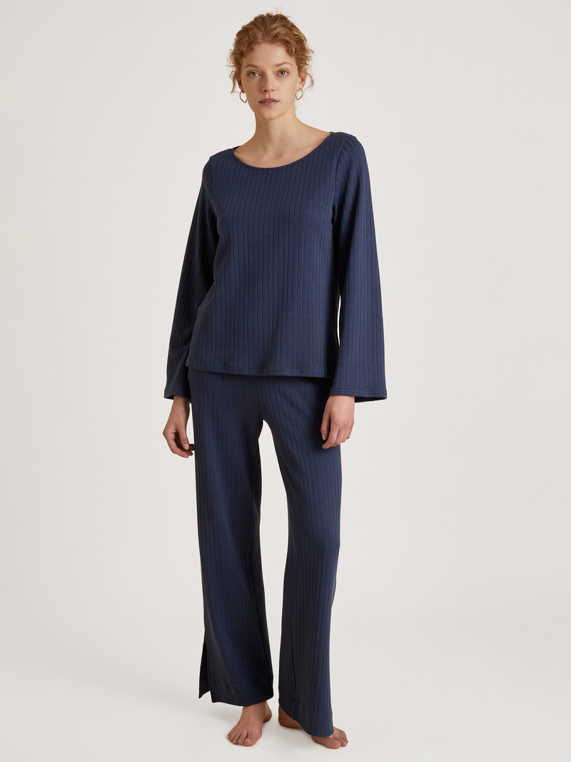 Loungewear Donna Calida Lounge Harmony Sweatshirt Blu Scuro | 7021-MEZDI