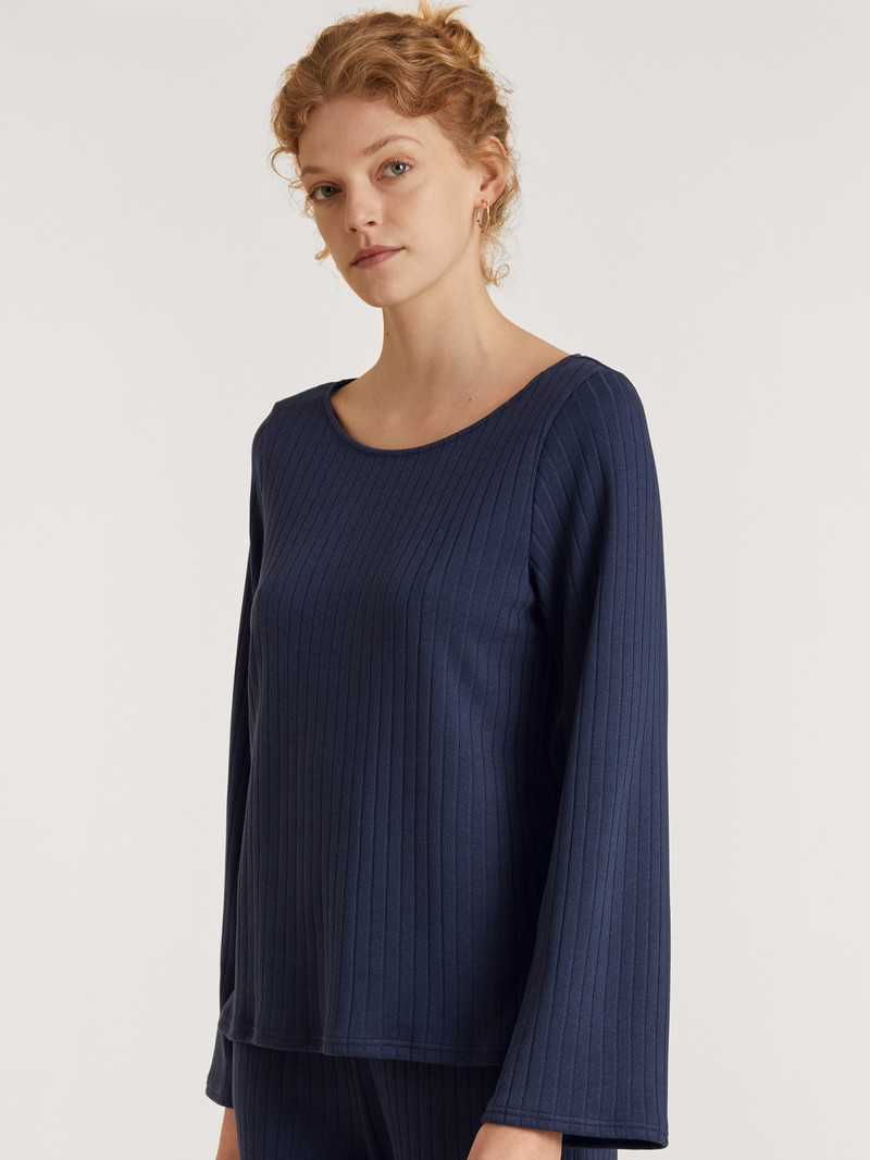 Loungewear Donna Calida Lounge Harmony Sweatshirt Blu Scuro | 7021-MEZDI