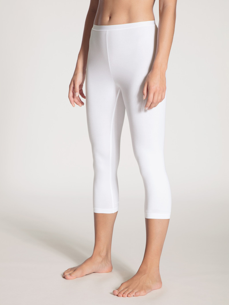 Loungewear Donna Calida Natural Comfort 3/4 Leggings Weiss | 4286-KVNMA