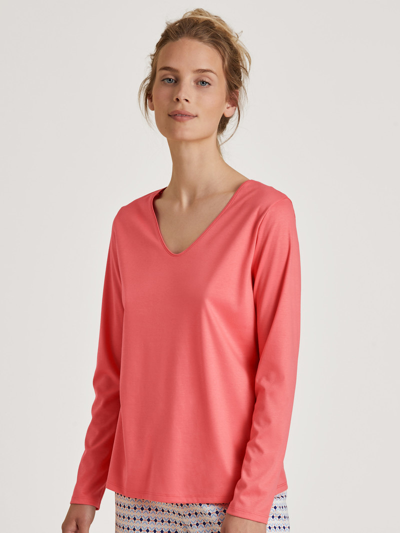 Loungewear Donna Calida Special Shirt Long Sleeve Rosa | 4582-QRMCI