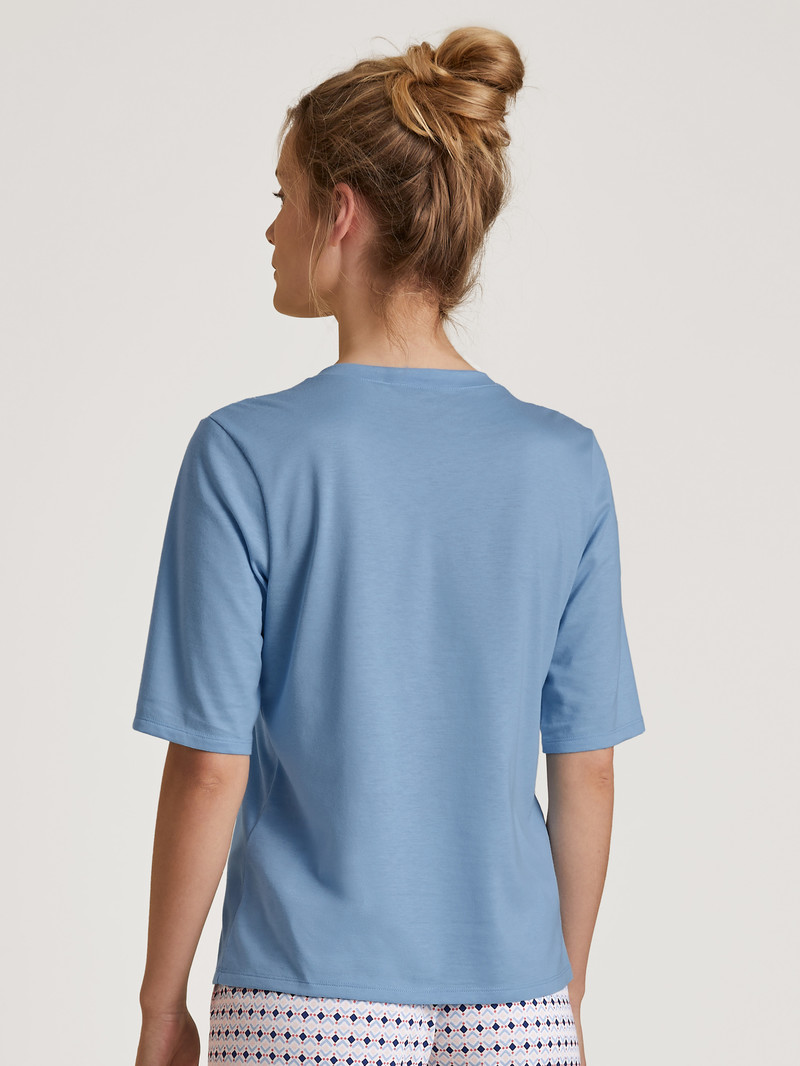 Loungewear Donna Calida Special Shirt Short Sleeve Blu | 8703-ATSFX