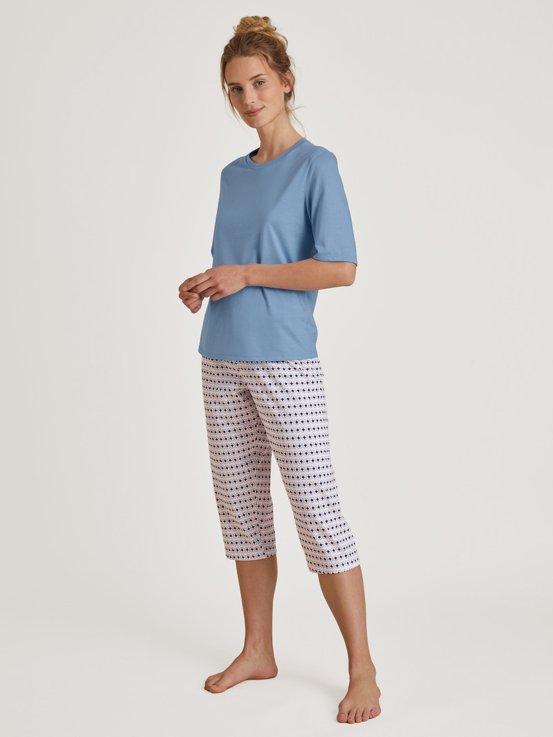 Loungewear Donna Calida Special Shirt Short Sleeve Blu | 8703-ATSFX