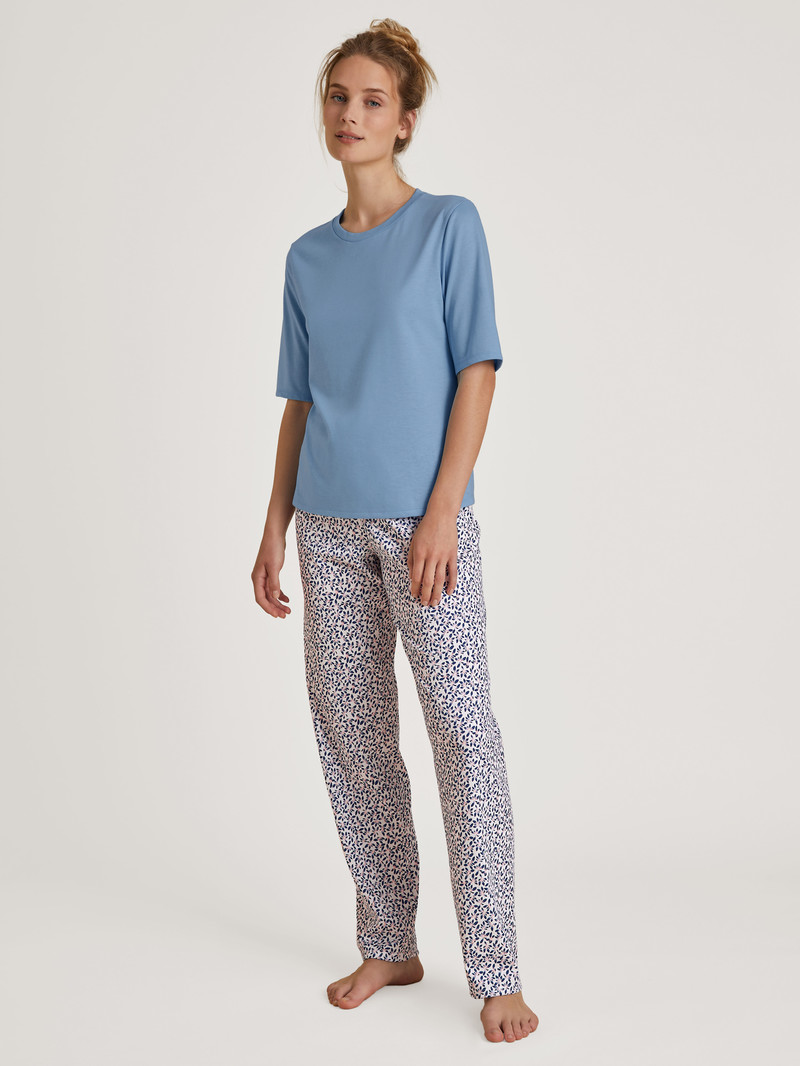 Loungewear Donna Calida Special Shirt Short Sleeve Blu | 8703-ATSFX