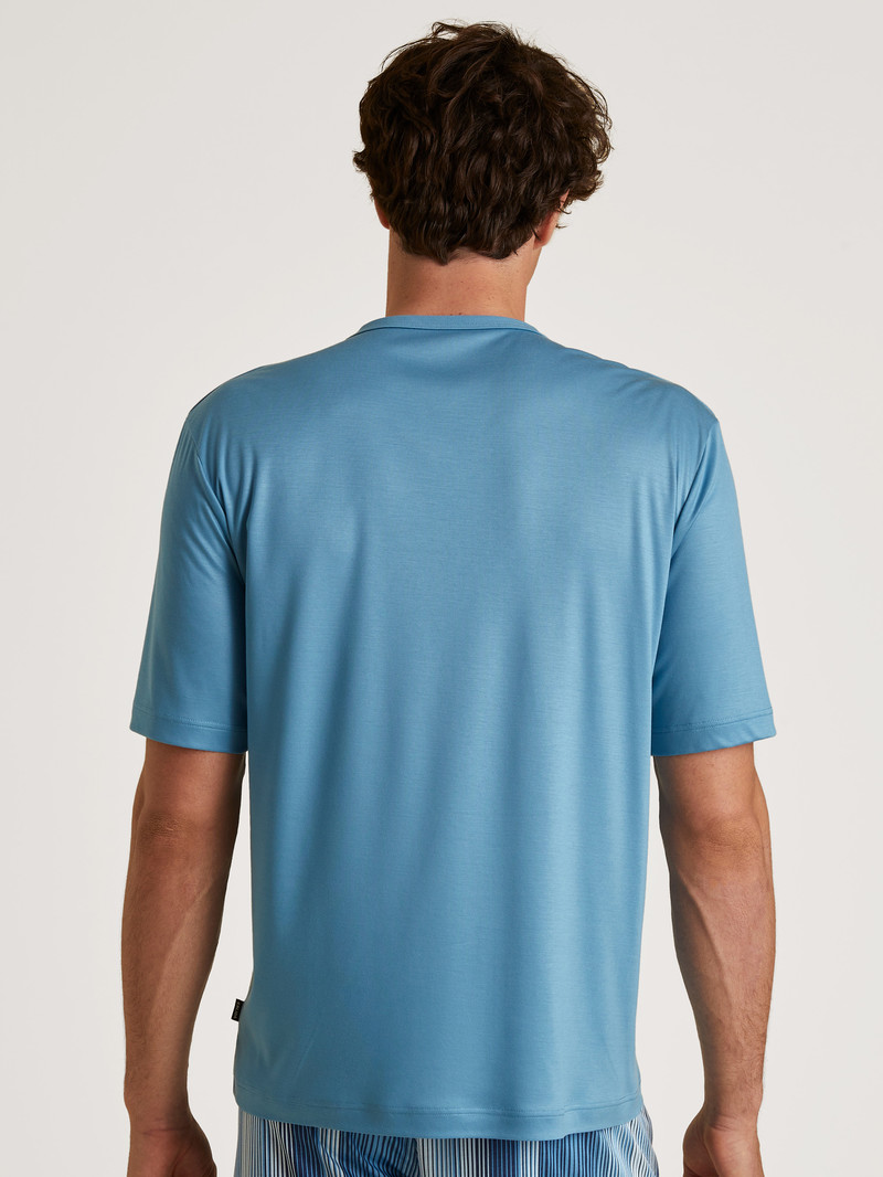 Loungewear Uomo Calida Circular Refresh T-shirt, Cradle To Cradle Certified® Blu | 3674-KEYZC