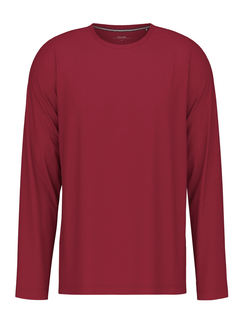 Loungewear Uomo Calida Remix Basic Sleep Shirt Long Sleeve Rosse | 0178-IFVLQ