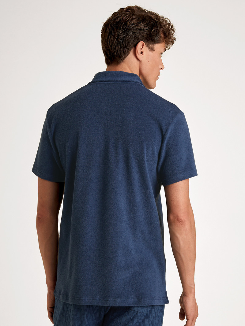 Loungewear Uomo Calida Rmx Lounge Holiday Poloshirt Blu | 1048-DHJTC