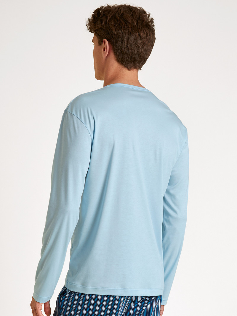 Loungewear Uomo Calida Rmx Sleep Leisure Shirt Long Sleeve Blu | 5103-VFJHT