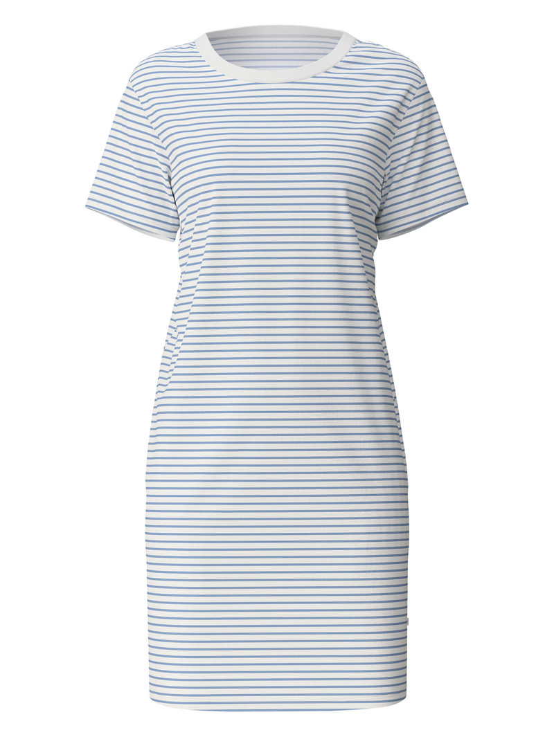 Pigiami Donna Calida Cotton Stripes Nightdress, Length 95 Cm Endless Sky | 0419-UIYFG