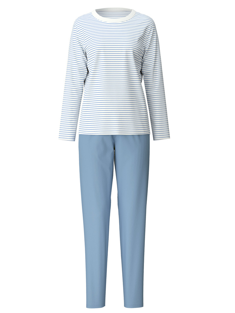 Pigiami Donna Calida Cotton Stripes Pyjama Endless Sky | 9207-YNHXU