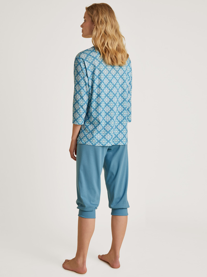 Pigiami Donna Calida Daylight Dreams 3/4 Pyjama Blu | 2813-RCGWI