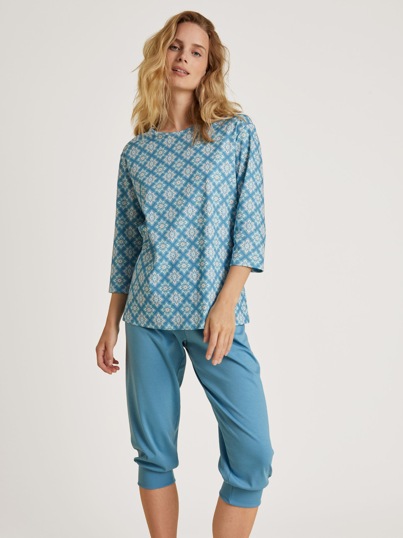 Pigiami Donna Calida Daylight Dreams 3/4 Pyjama Blu | 2813-RCGWI