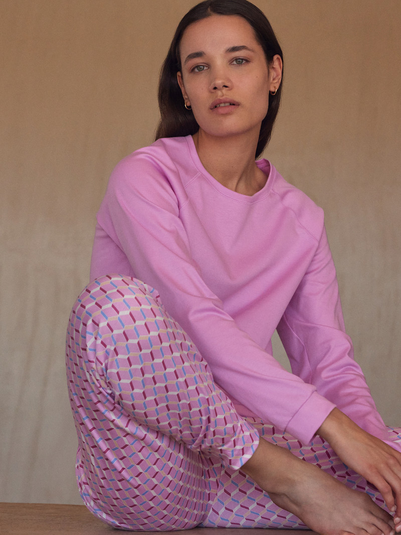 Pigiami Donna Calida Daylight Dreams Cuffed Pyjamas Rosa | 8365-PCXVK