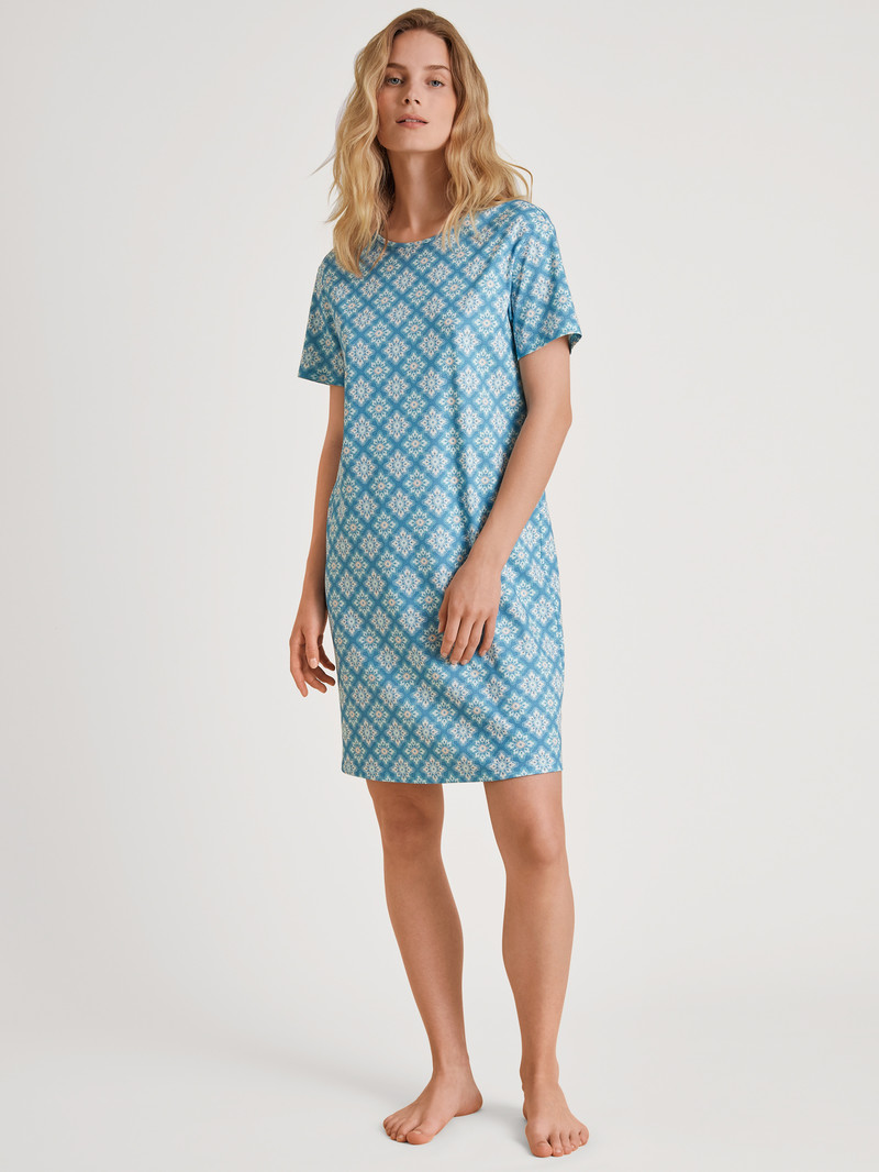 Pigiami Donna Calida Daylight Dreams Sleepshirt, Length 95cm Blu | 1537-AKSFG