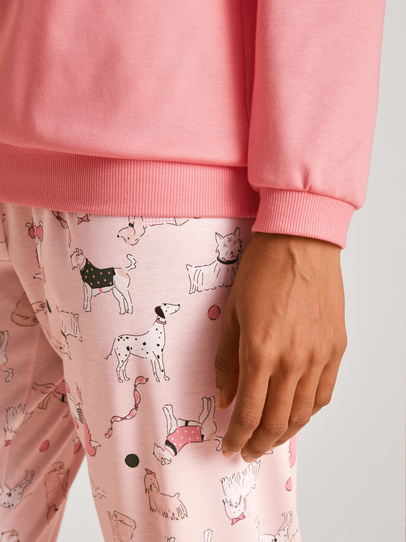 Pigiami Donna Calida Dog Dreams Pyjama With Cuff Strawberry Ice | 8507-KVRJN