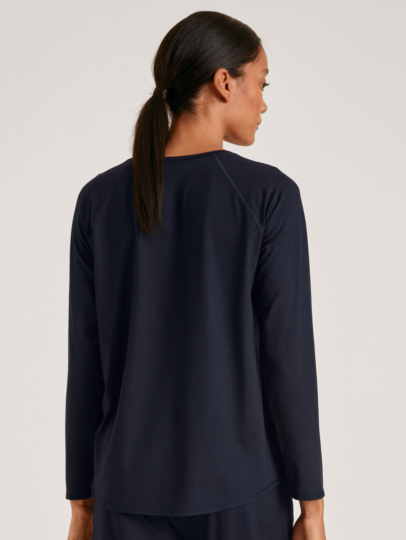 Pigiami Donna Calida Dsw Balancing Shirt Long-sleeve Corallo Blu | 0367-CKUMZ