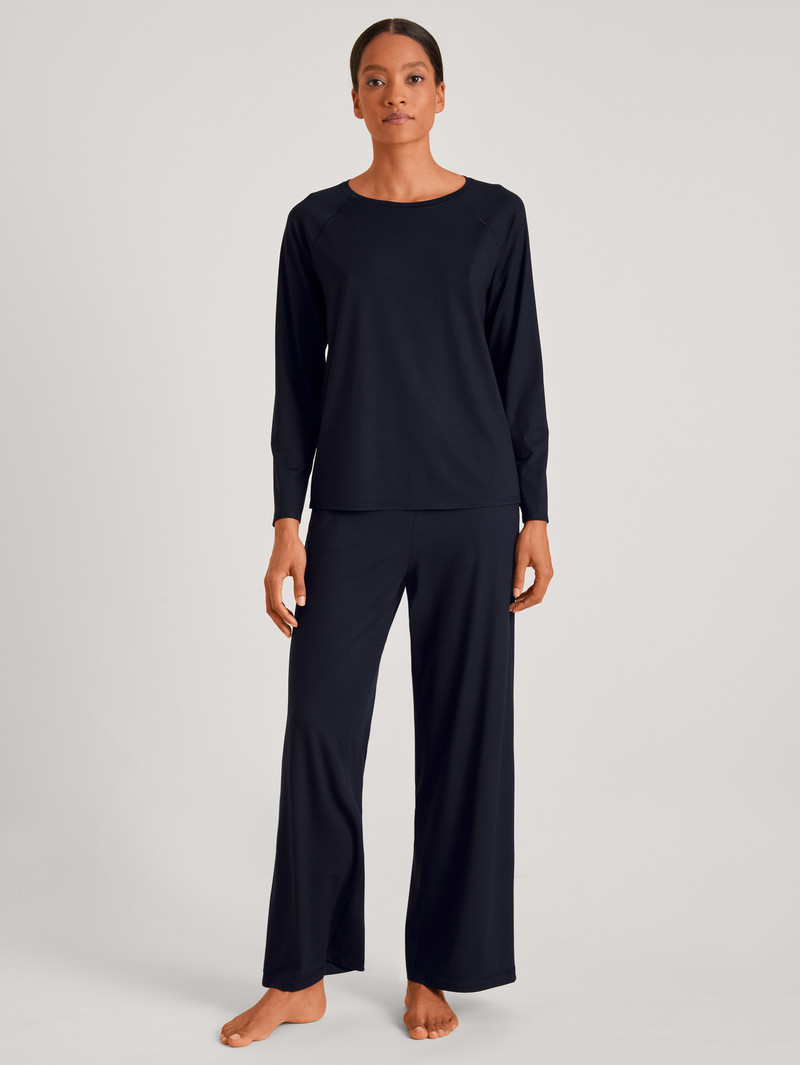 Pigiami Donna Calida Dsw Balancing Shirt Long-sleeve Corallo Blu | 0367-CKUMZ