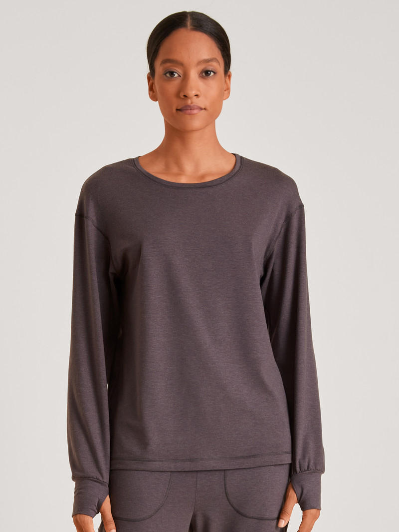 Pigiami Donna Calida Dsw Warming Shirt Long-sleeve Soft Taupe | 9642-RLYKZ