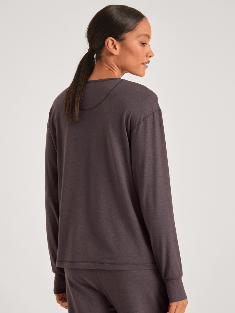 Pigiami Donna Calida Dsw Warming Shirt Long-sleeve Soft Taupe | 9642-RLYKZ