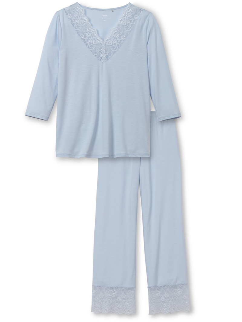 Pigiami Donna Calida Elegant Dreams 7/8 Pyjama Blu | 4236-FJKZV