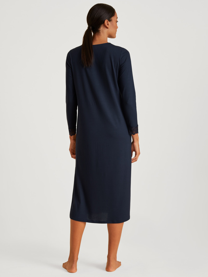 Pigiami Donna Calida Elegant Dreams Long-sleeved Nightdress Corallo Blu | 9542-GZKJT