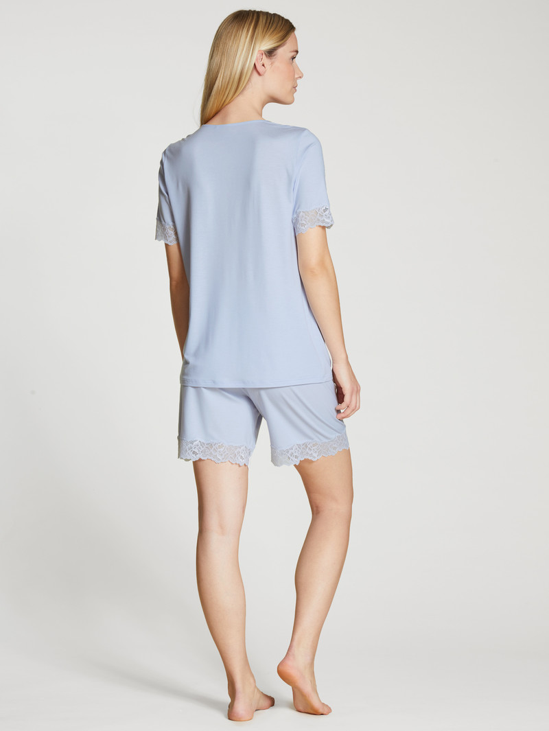 Pigiami Donna Calida Elegant Dreams Short Pyjama Blu | 9872-JHEMW