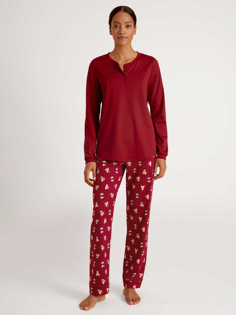 Pigiami Donna Calida Family & Friends Pyjama Rosse | 7129-KJUDR