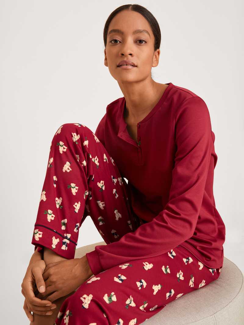 Pigiami Donna Calida Family & Friends Pyjama Rosse | 7129-KJUDR