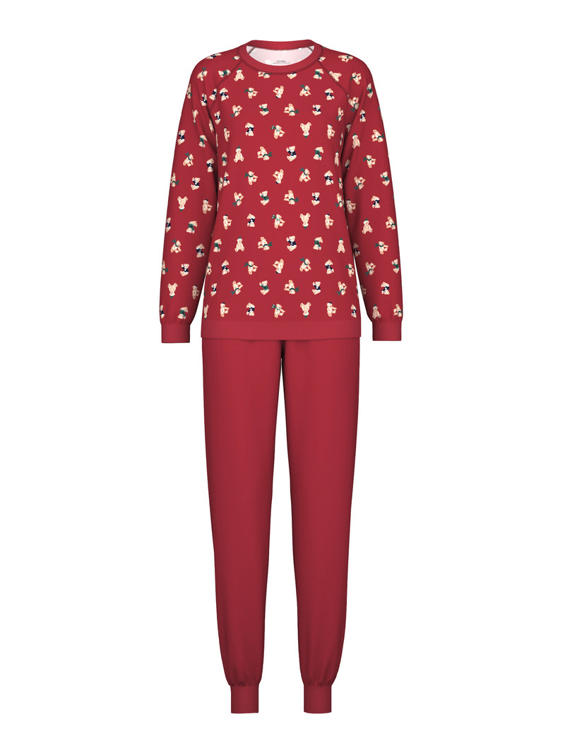 Pigiami Donna Calida Family & Friends Pyjama With Cuff Rosse | 4567-WHNCS