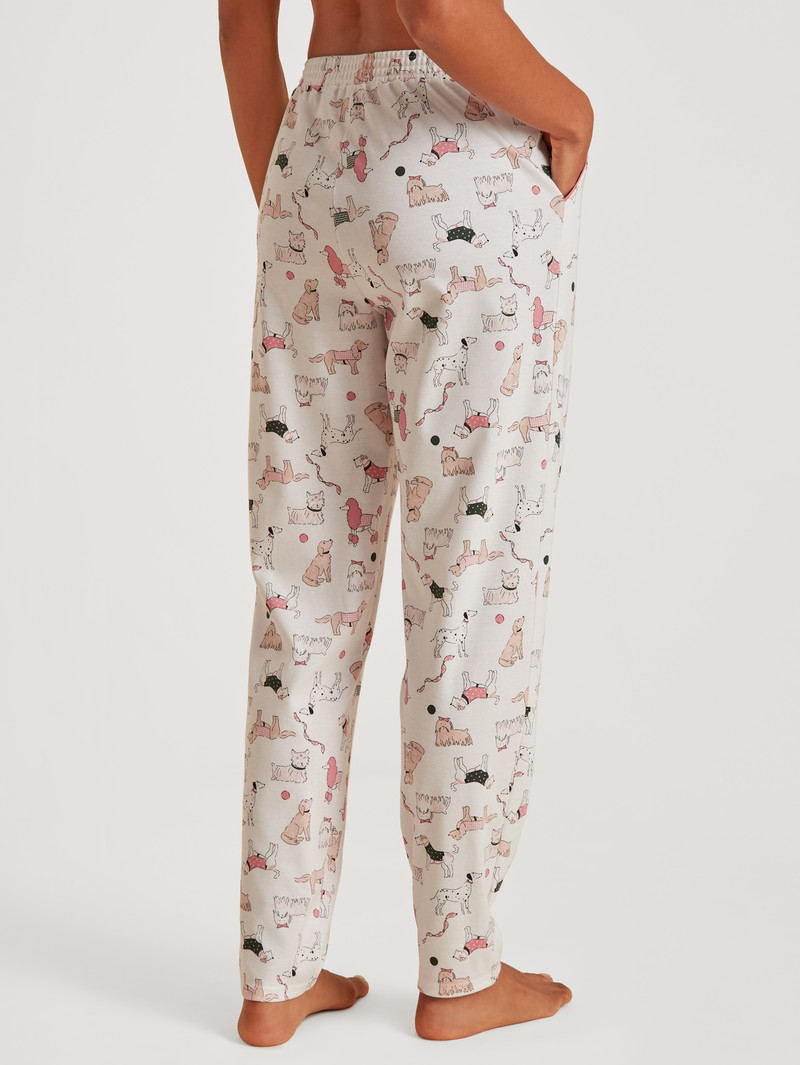 Pigiami Donna Calida Favourites Dog Pants Bianche | 2974-HXMYA